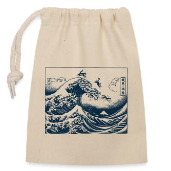 Neko Fuji San Kitten - Closable cotton gift bag (14x20cm) - nature - Front