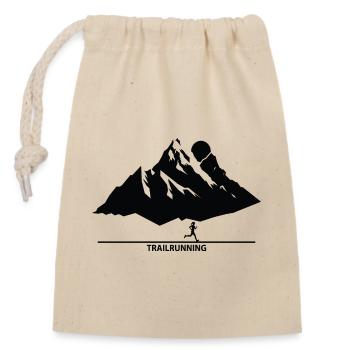 Trail Running Sports - Closable cotton gift bag (14x20cm) - nature - Front