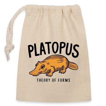 Platopus - Theory of Forms Philosophy - Closable cotton gift bag (14x20cm) - nature - Front