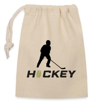 hockey - Verschließbarer Geschenkbeutel aus Baumwolle (14x20cm) - Natur - Vorne