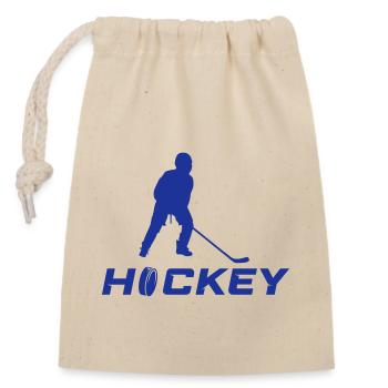 hockey - Verschließbarer Geschenkbeutel aus Baumwolle (14x20cm) - Natur - Vorne