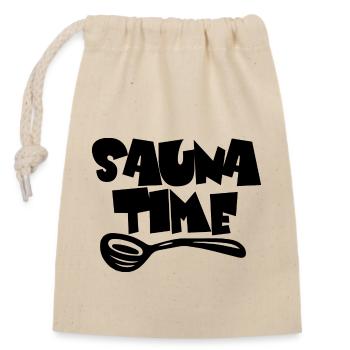 Sauna Wellness Spa - Closable cotton gift bag (14x20cm) - nature - Front