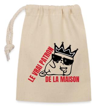 The real of the cat house - Closable cotton gift bag (14x20cm) - nature - Front