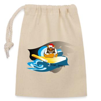 Tigre d’hiver - Sac cadeau en coton avec cordon (14 x 20 cm) - nature - Devant