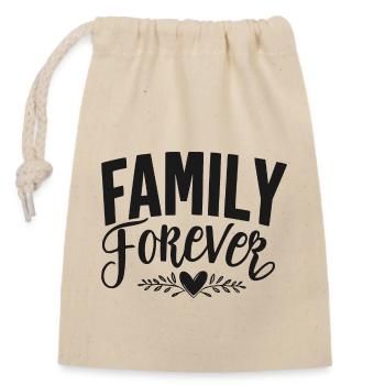 Family Forever - Closable cotton gift bag (14x20cm) - nature - Front