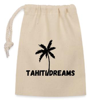 TaHiTi Dreams - Sac cadeau en coton avec cordon (14 x 20 cm) - nature - Devant
