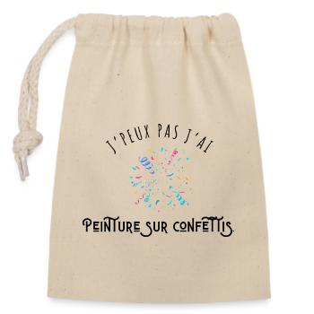 I Can't I Paint on Confetti - Humor - Closable cotton gift bag (14x20cm) - nature - Front