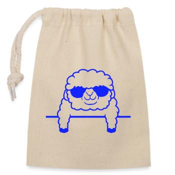 Schaf Hinter Zaun Mauer Sonnenbrille DJ Schäfchen - Verschließbarer Geschenkbeutel aus Baumwolle (14x20cm) - Natur - Vorne