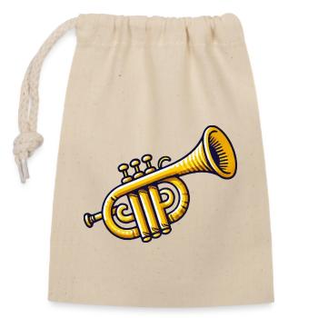 Trompette Instrument de musique - Sac cadeau en coton avec cordon (14 x 20 cm) - nature - Devant