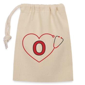 Letter o Stethoscope - Closable cotton gift bag (14x20cm) - nature - Front