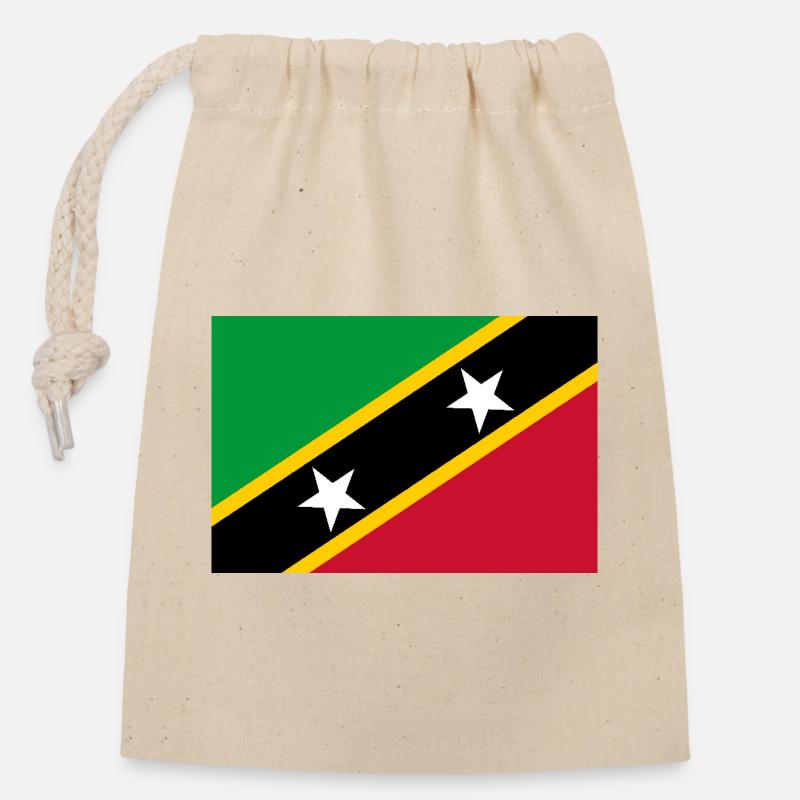 St. Kitts und Nevis - Verschließbarer Geschenkbeutel aus Baumwolle (14x20cm) - Natur