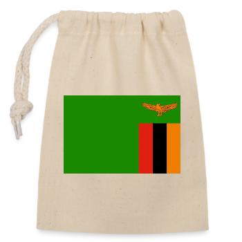 Zambia - Closable cotton gift bag (14x20cm) - nature - Front