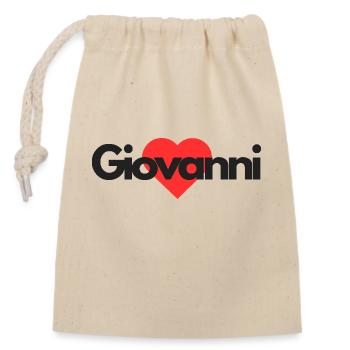 Giovanni - Closable cotton gift bag (14x20cm) - nature - Front