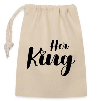 son roi - Sac cadeau en coton avec cordon (14 x 20 cm) - nature - Devant