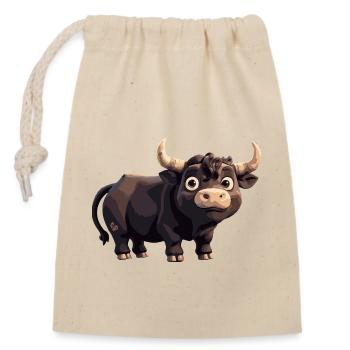 Taurus Comic - Closable cotton gift bag (14x20cm) - nature - Front
