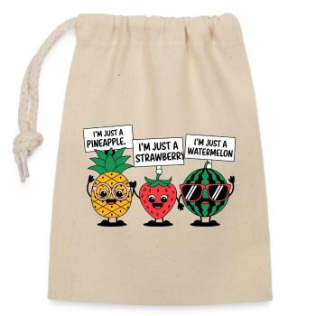 Je ne suis qu’un fruit - Sac cadeau en coton avec cordon (14 x 20 cm) - nature - Devant
