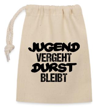 Jugend vergeht Durst bleibt - Verschließbarer Geschenkbeutel aus Baumwolle (14x20cm) - Natur - Vorne