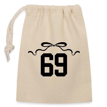 Number 69 Knot - 69th Anniversary - Closable cotton gift bag (14x20cm) - nature - Front