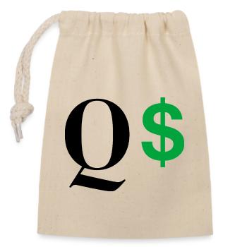 Lettre q dollar - Sac cadeau en coton avec cordon (14 x 20 cm) - nature - Devant