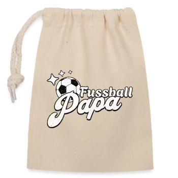 Cooles Fussball Papa Design für echt Fußball Fans - Verschließbarer Geschenkbeutel aus Baumwolle (14x20cm) - Natur - Vorne