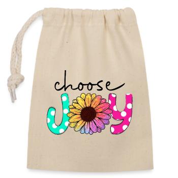 choose joy - Verschließbarer Geschenkbeutel aus Baumwolle (14x20cm) - Natur - Vorne
