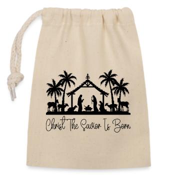 Naissance du Christ Sauveur - Sac cadeau en coton avec cordon (14 x 20 cm) - nature - Devant