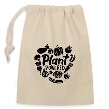 Alimenté par des plantes - Sac cadeau en coton avec cordon (14 x 20 cm) - nature - Devant