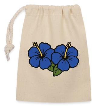 Hibiscus Flowers 2 - Closable cotton gift bag (14x20cm) - nature - Front