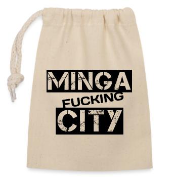 Minga de ville - Sac cadeau en coton avec cordon (14 x 20 cm) - nature - Devant
