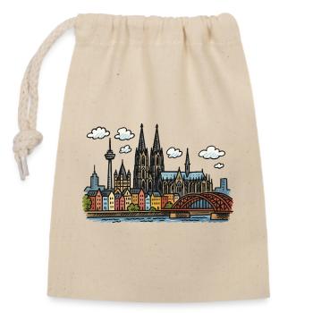 Horizon de Cologne - Sac cadeau en coton avec cordon (14 x 20 cm) - nature - Devant
