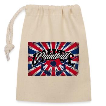Fusion Jack, Paintball unite flag - Closable cotton gift bag (14x20cm) - nature - Front