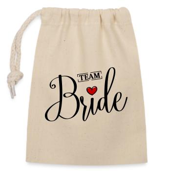 Team Bride Heart Wedding - Closable cotton gift bag (14x20cm) - nature - Front