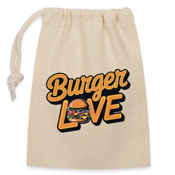 Burger Love : un must-have pour les fans de restauration rapide - Sac cadeau en coton avec cordon (14 x 20 cm) - nature - Devant