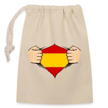 Spanien Flagge Design - Verschließbarer Geschenkbeutel aus Baumwolle (14x20cm) - Natur - Vorne