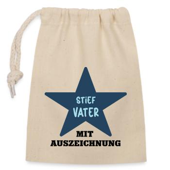 Stiefvater Mit Auszeichnung Stiefpapa Bonuspapa - Verschließbarer Geschenkbeutel aus Baumwolle (14x20cm) - Natur - Vorne