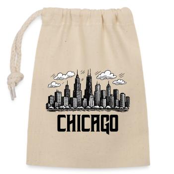 Ville de Chicago - Sac cadeau en coton avec cordon (14 x 20 cm) - nature - Devant