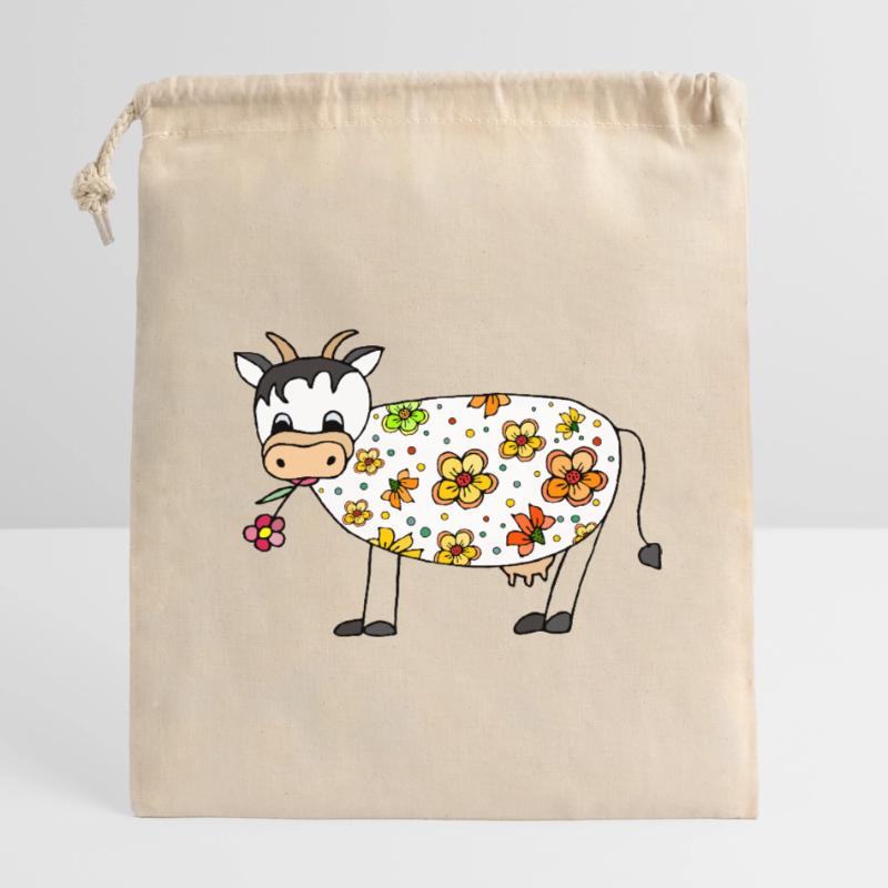 Kuh Verschließbarer Geschenkbeutel aus Baumwolle (14x20cm)