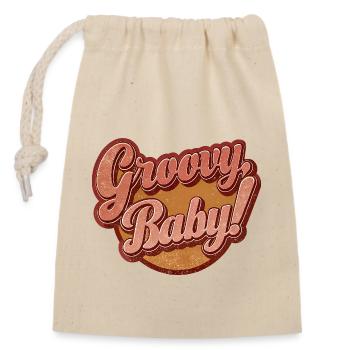 Groovy Baby - Closable cotton gift bag (14x20cm) - nature - Front
