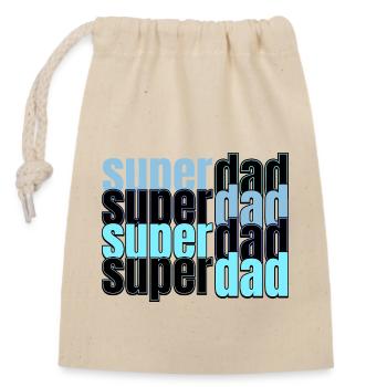 Super Dad Vater Vatertag - Verschließbarer Geschenkbeutel aus Baumwolle (14x20cm) - Natur - Vorne