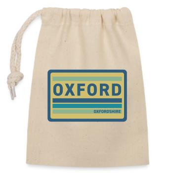 Oxford Stil Abzeichen Vintage Patch - Verschließbarer Geschenkbeutel aus Baumwolle (14x20cm) - Natur - Vorne