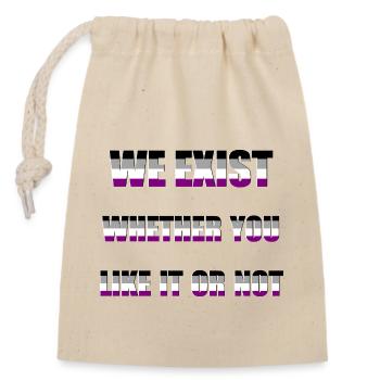 We Exist - Asexual Flag - Closable cotton gift bag (14x20cm) - nature - Front