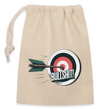 A BOW AND ARROW - Closable cotton gift bag (14x20cm) - nature - Front