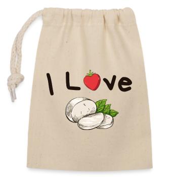 J’adore la tomate mozzarella - Sac cadeau en coton avec cordon (14 x 20 cm) - nature - Devant