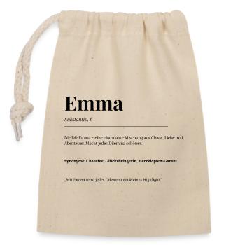 Emma - Verschließbarer Geschenkbeutel aus Baumwolle (14x20cm) - Natur - Vorne