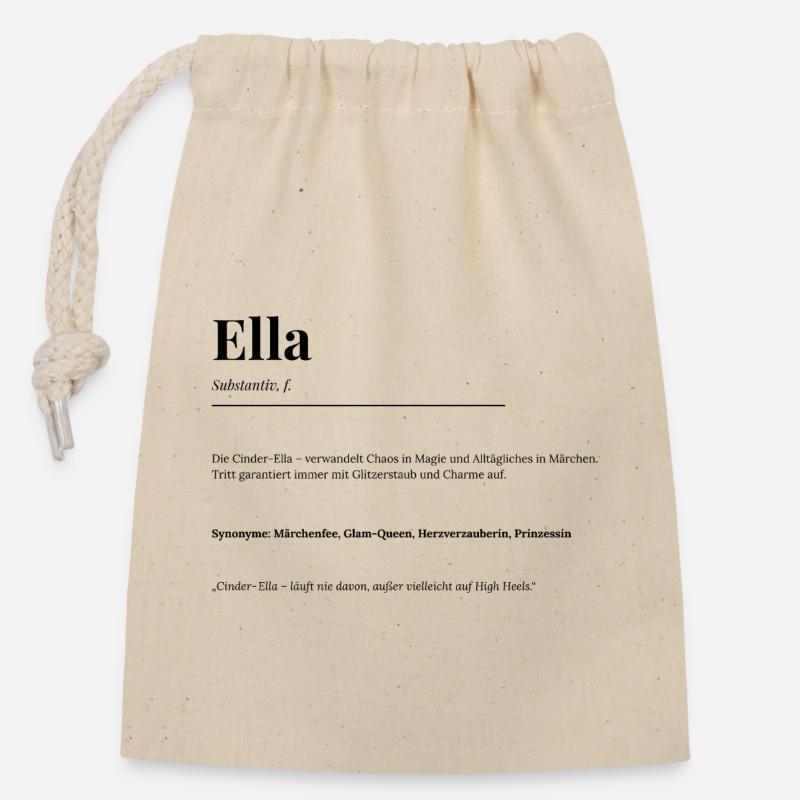 Ella - Verschließbarer Geschenkbeutel aus Baumwolle (14x20cm) - Natur