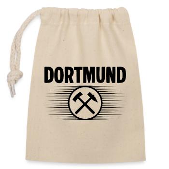 Dortmund Glueck auf - Verschließbarer Geschenkbeutel aus Baumwolle (14x20cm) - Natur - Vorne