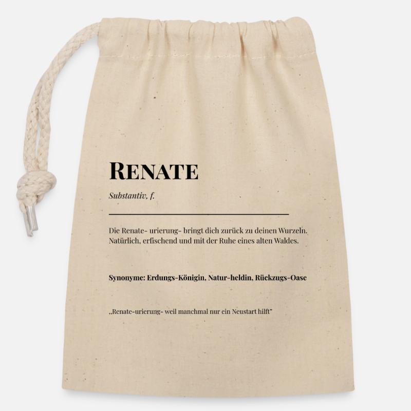 Renate - Verschließbarer Geschenkbeutel aus Baumwolle (14x20cm) - Natur