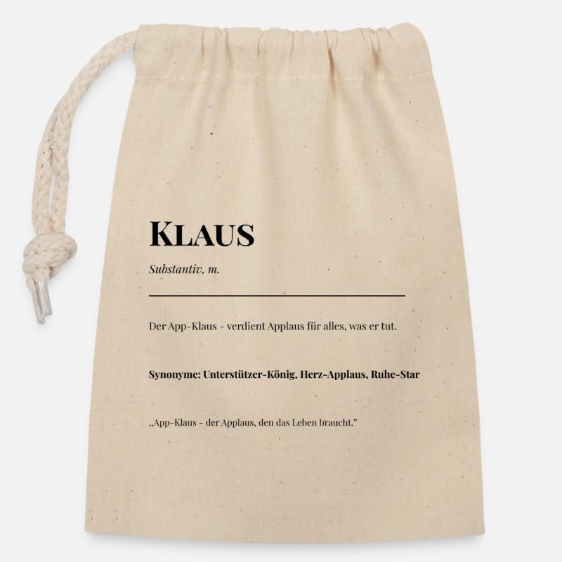 Klaus - Verschließbarer Geschenkbeutel aus Baumwolle (14x20cm) - Natur