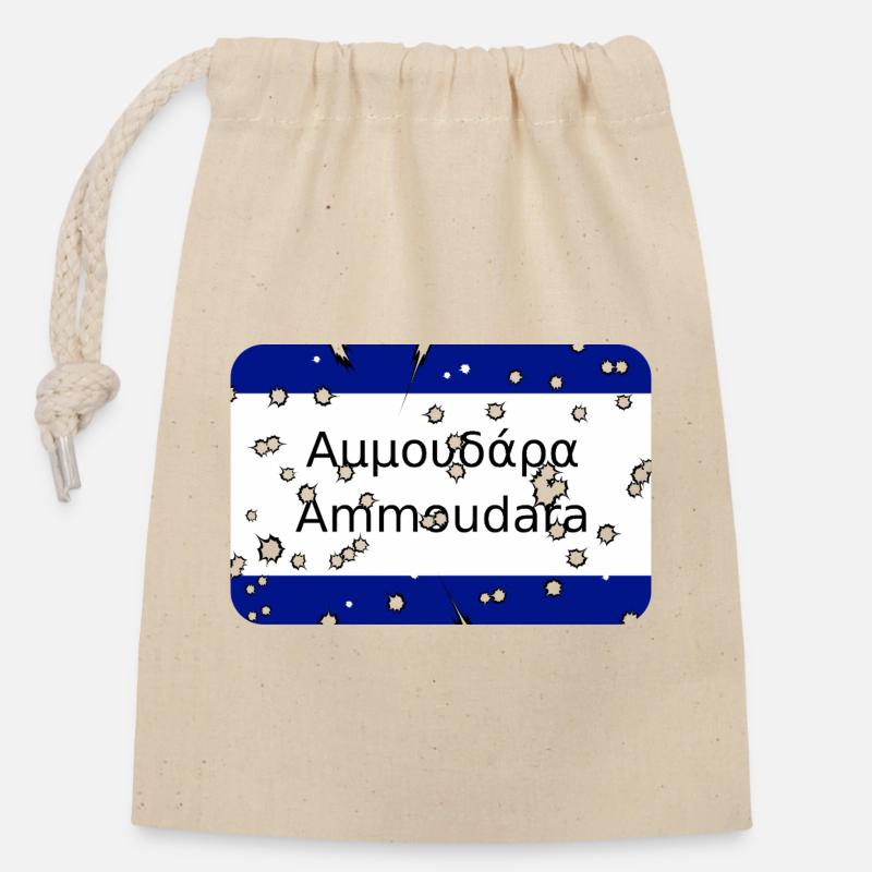mg kriti ortsschild ammoudara - Verschließbarer Geschenkbeutel aus Baumwolle (14x20cm) - Natur