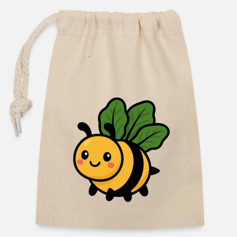 Spinummel - Sac cadeau en coton avec cordon (14 x 20 cm) - nature